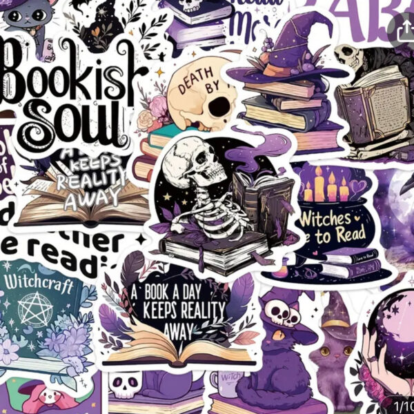 Bookish Stickers (Purple set of 10 pieces)