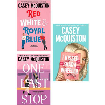 Casey McQuiston 3 Books Collection Set (One Last Stop, Red, White, Royal Blue, I Kisses Shara Wheeler)