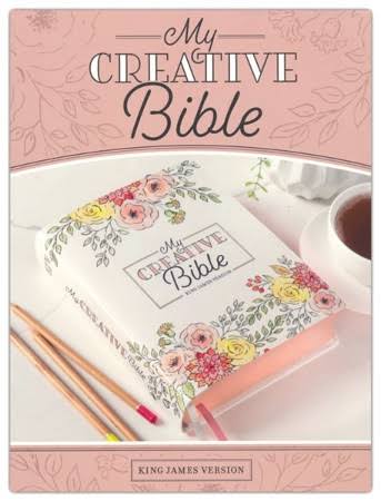 KJV Holy Bible, My Creative Bible, Faux Leather Flexible Cover Ribbon Marker, King James Version, White Floral (KJV Creative